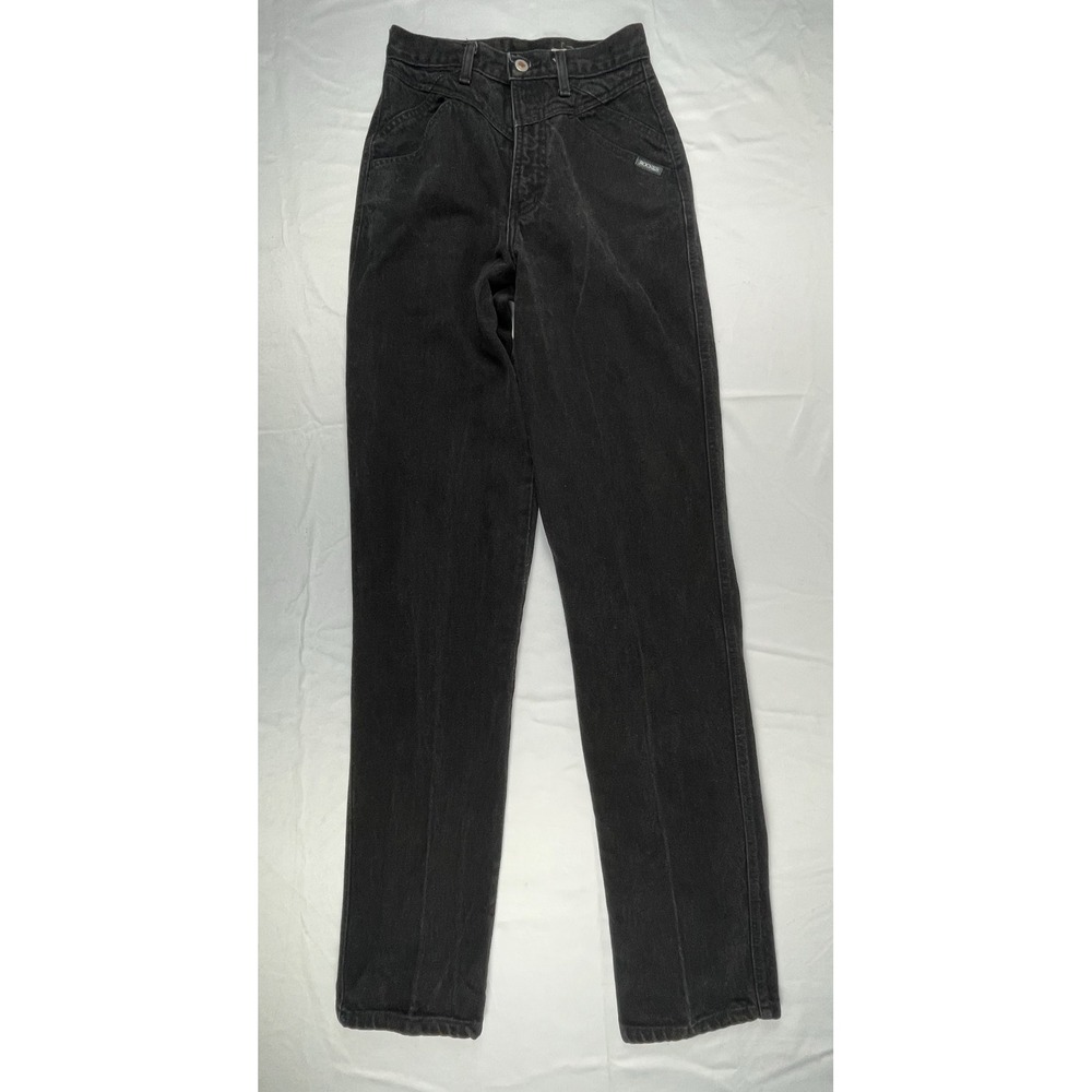 Vintage Rockies Western Jeans High Waisted Faded Black Straight Leg 28x36